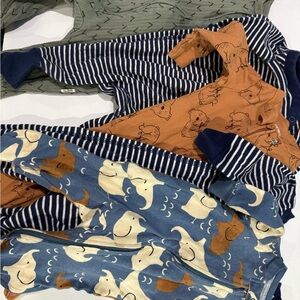 Striped and Animal Print Baby Onesies Bundle of 5